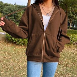 Brown Y2K oversized hoodie